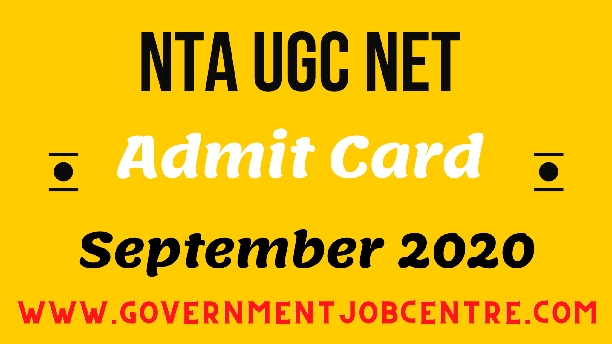 NTA UGC NET JRF September 2020 Admit Card Download