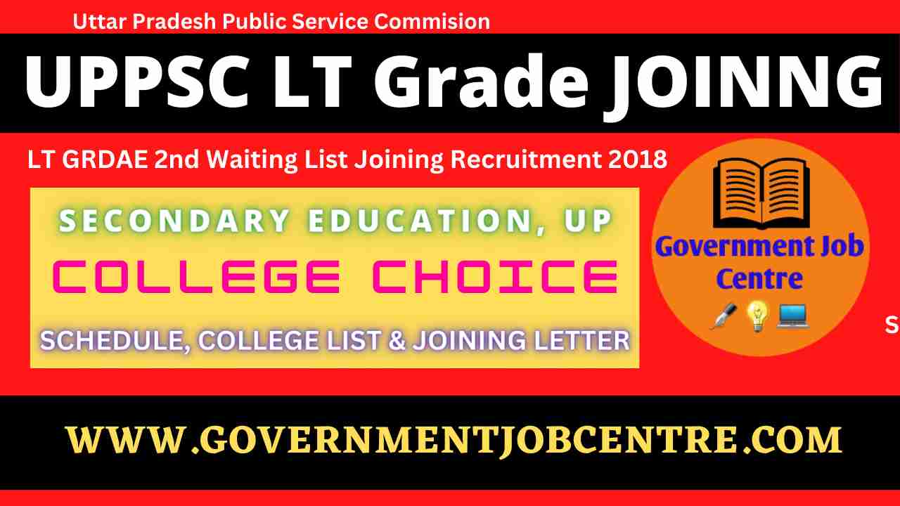 LT Grade 2nd Waiting List College Choice & Joining Letter 2022